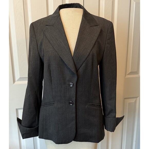 Escada Jackets & Blazers - Escada Women’s Blazer Sz 38 (US 8) Gray 100% Wool Career Office Staple FLAW READ